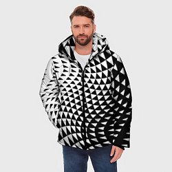 Куртка зимняя мужская Минималистический авангардный паттерн, цвет: 3D-светло-серый — фото 2