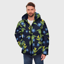 Куртка зимняя мужская Цветы Барвинок, цвет: 3D-светло-серый — фото 2