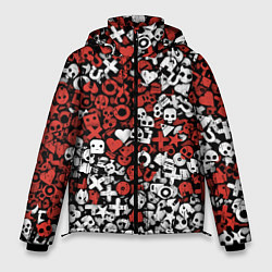 Куртка зимняя мужская Красно-белые знаки LDR, цвет: 3D-черный