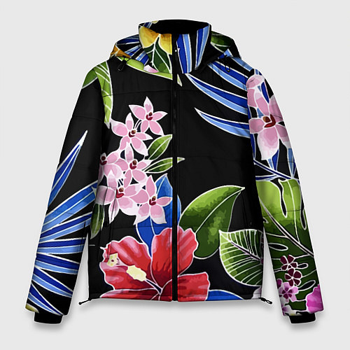 Мужская зимняя куртка Floral vanguard composition Летняя ночь Fashion tr / 3D-Красный – фото 1