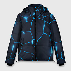 Куртка зимняя мужская Синие разломы, цвет: 3D-светло-серый