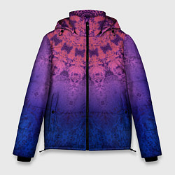 Куртка зимняя мужская Розово-синий круглый орнамент калейдоскоп, цвет: 3D-светло-серый