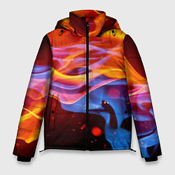 Куртка зимняя мужская Огонь и вода Стихия Абстракция, цвет: 3D-красный