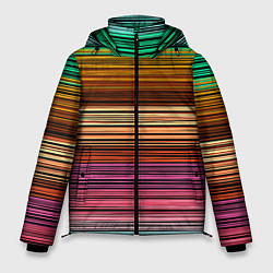 Куртка зимняя мужская Multicolored thin stripes Разноцветные полосы, цвет: 3D-светло-серый