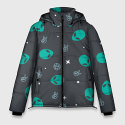 Куртка зимняя мужская Aliens pattern, цвет: 3D-черный