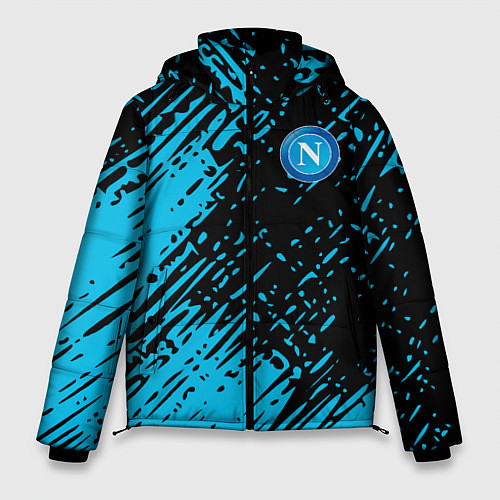 Мужская зимняя куртка Napoli голубая textura / 3D-Красный – фото 1