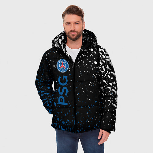 Мужская зимняя куртка Psg брызги красок / 3D-Светло-серый – фото 3