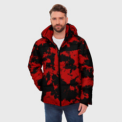 Куртка зимняя мужская Черно-красная абстракция, цвет: 3D-светло-серый — фото 2