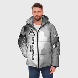 Куртка зимняя мужская Thirty Seconds to Mars Glitch на светлом фоне, цвет: 3D-черный — фото 2