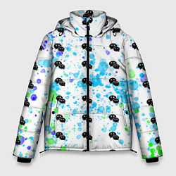 Куртка зимняя мужская Сообщения с брызгами красок, цвет: 3D-светло-серый