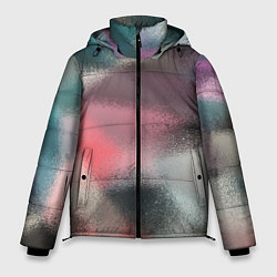 Куртка зимняя мужская Современный разноцветный абстрактный узор, цвет: 3D-черный