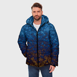 Куртка зимняя мужская Marble texture blue brown color, цвет: 3D-красный — фото 2