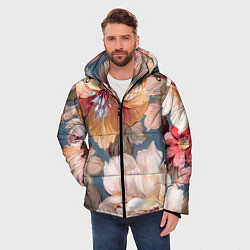 Куртка зимняя мужская Рисунок цветов, цвет: 3D-красный — фото 2