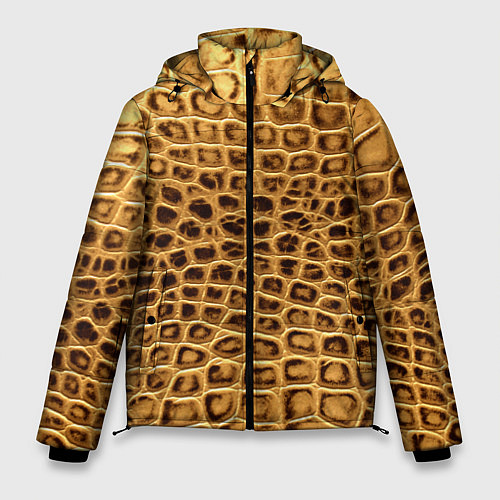 Мужская зимняя куртка Крокодиловая кожа - окрас / 3D-Черный – фото 1