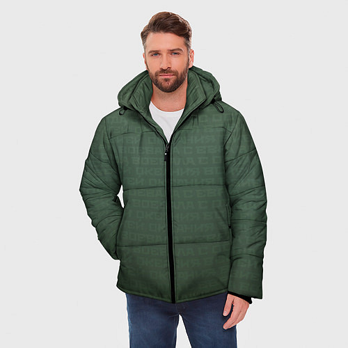 Мужская зимняя куртка 1984 узор зелёный градиент / 3D-Светло-серый – фото 3