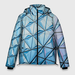 Куртка зимняя мужская Абстрактная киберпанк броня - Голубой, цвет: 3D-светло-серый