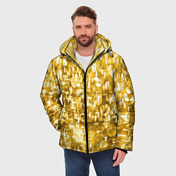 Куртка зимняя мужская Абстрактное множество золотых огней - Яркожёлтый, цвет: 3D-светло-серый — фото 2