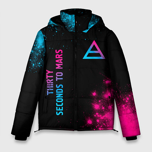 Мужская зимняя куртка Thirty Seconds to Mars Neon Gradient / 3D-Черный – фото 1