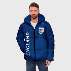Куртка зимняя мужская Сборная Англии Синяя Абстракция, цвет: 3D-красный — фото 2