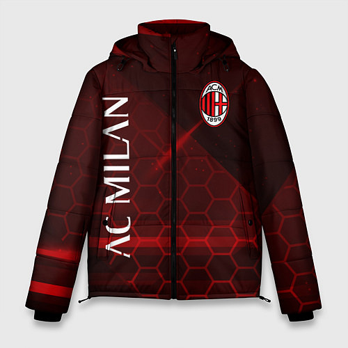 Мужская зимняя куртка Ac milan Соты / 3D-Черный – фото 1