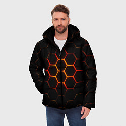 Куртка зимняя мужская Раскалённые соты - текстура, цвет: 3D-черный — фото 2