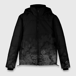 Куртка зимняя мужская Листва на темном фоне, цвет: 3D-светло-серый