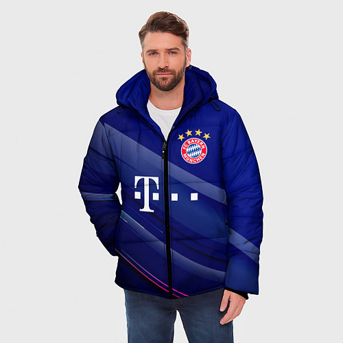 Мужская зимняя куртка Bayern munchen Абстракция / 3D-Светло-серый – фото 3