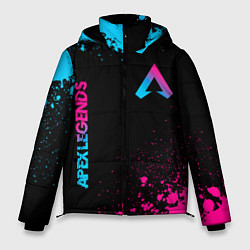Куртка зимняя мужская Apex Legends - neon gradient: символ и надпись вер, цвет: 3D-черный