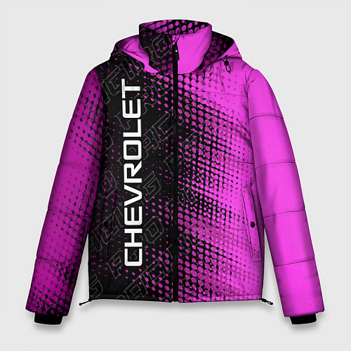 Мужская зимняя куртка Chevrolet pro racing: по-вертикали / 3D-Черный – фото 1
