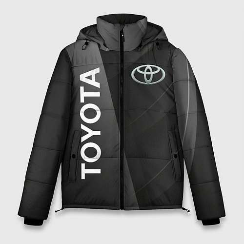 Мужская зимняя куртка Toyota - серая абстракция / 3D-Черный – фото 1