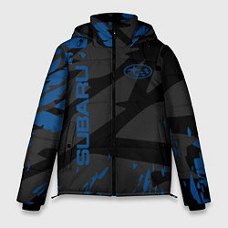 Куртка зимняя мужская Subaru - следы шин, цвет: 3D-черный