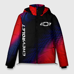 Куртка зимняя мужская Chevrolet красный карбон, цвет: 3D-черный