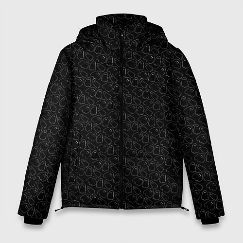Мужская зимняя куртка Little Ghosts on black / 3D-Черный – фото 1