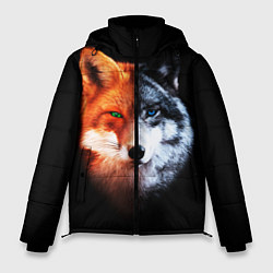 Куртка зимняя мужская Волк и Лисица, цвет: 3D-черный