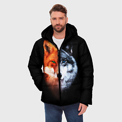 Куртка зимняя мужская Волк и Лисица, цвет: 3D-светло-серый — фото 2