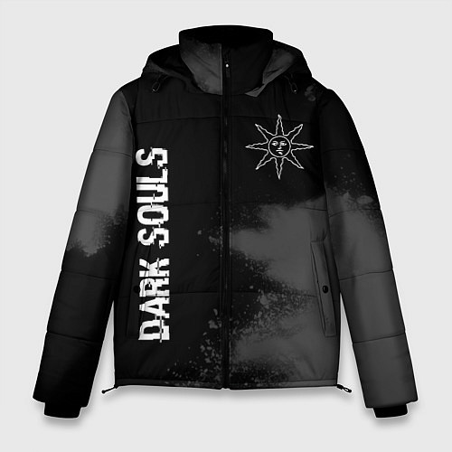 Мужская зимняя куртка Dark Souls glitch на темном фоне: символ и надпись / 3D-Черный – фото 1