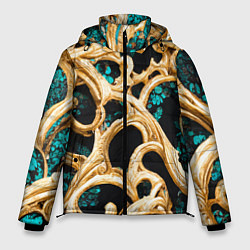 Куртка зимняя мужская Золотые ветви, цвет: 3D-черный