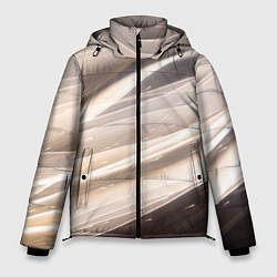 Куртка зимняя мужская Абстрактные волны и огни бесконечности, цвет: 3D-светло-серый