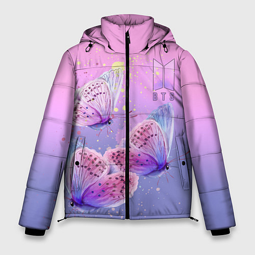 Мужская зимняя куртка BTS красивые бабочки / 3D-Черный – фото 1