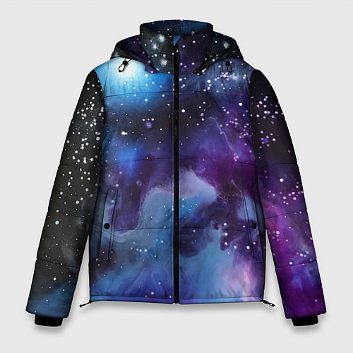 Мужская зимняя куртка Дым вселенной / 3D-Черный – фото 1