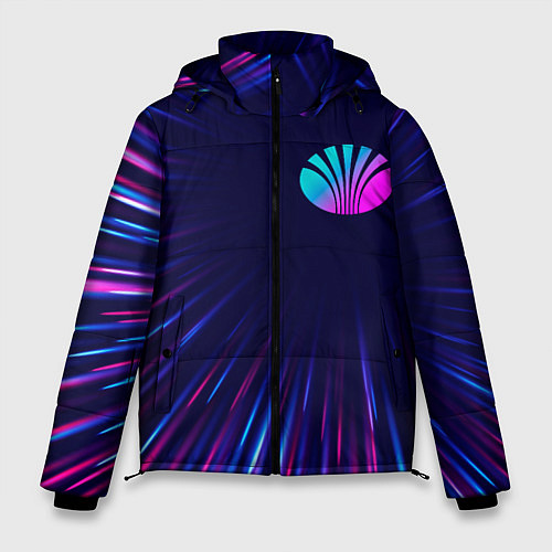 Мужская зимняя куртка Daewoo neon speed lines / 3D-Черный – фото 1