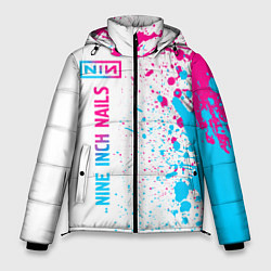 Куртка зимняя мужская Nine Inch Nails neon gradient style: по-вертикали, цвет: 3D-черный