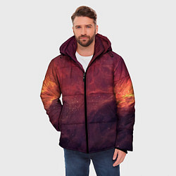 Куртка зимняя мужская Галактический пожар, цвет: 3D-красный — фото 2