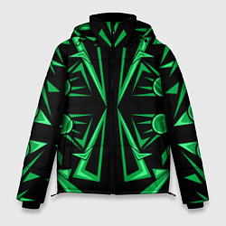 Мужская зимняя куртка Геометрический узор зеленый geometric