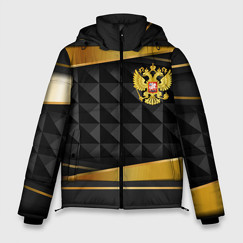 Мужская зимняя куртка Gold & black - Russia / 3D-Красный – фото 1