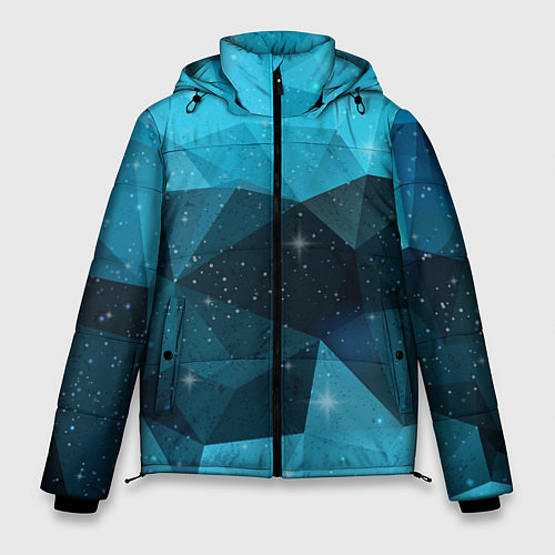 Мужская зимняя куртка Полигональный космос / 3D-Красный – фото 1