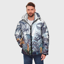 Куртка зимняя мужская Пышный тропический лес, цвет: 3D-светло-серый — фото 2