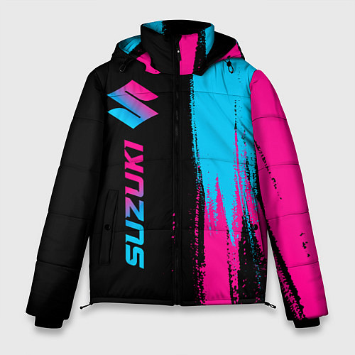 Мужская зимняя куртка Suzuki - neon gradient: по-вертикали / 3D-Черный – фото 1