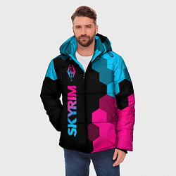 Куртка зимняя мужская Skyrim - neon gradient: по-вертикали, цвет: 3D-черный — фото 2