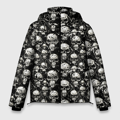 Мужская зимняя куртка Череп с оскалом / 3D-Черный – фото 1
